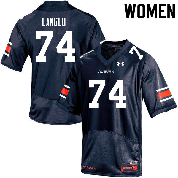 Women #74 Garner Langlo Auburn Tigers College Football Jerseys Sale-Navy